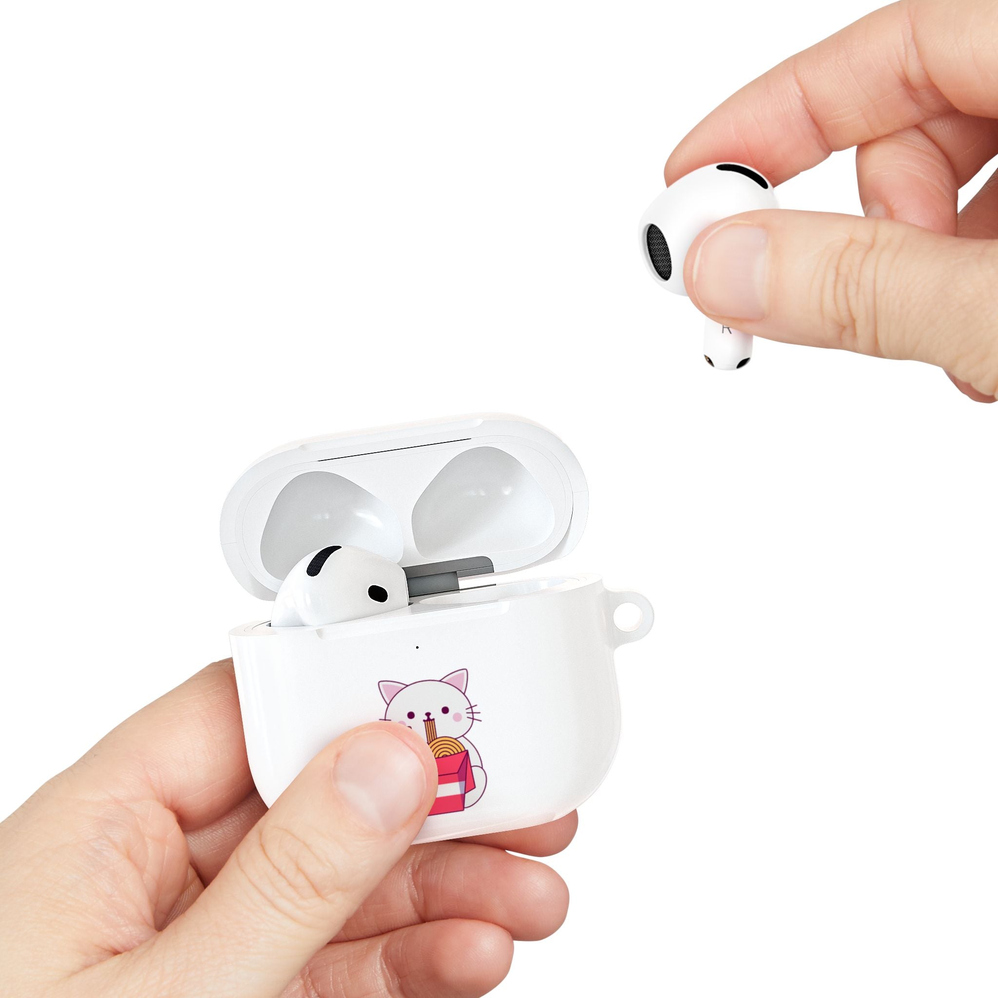 Kawaii Cat & Ramen Design AirPods Case Protective Wireless Earbud Cover