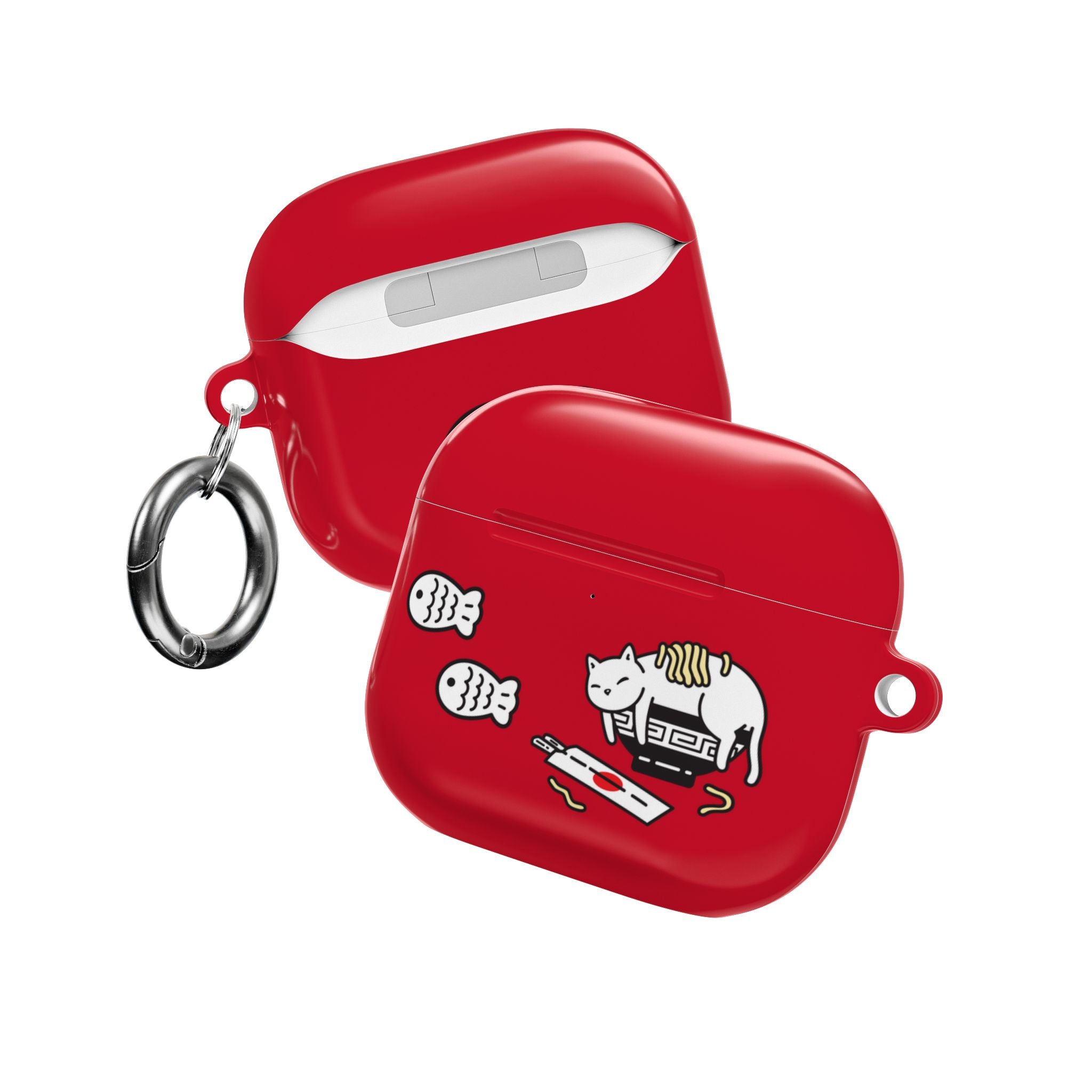 Lucky Japanese Cat & Fish Red AirPods or AirPods Pro Case