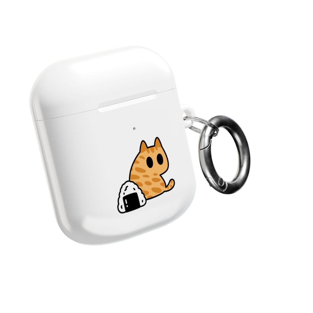 Japanese Cat & Onigiri White AirPod Case