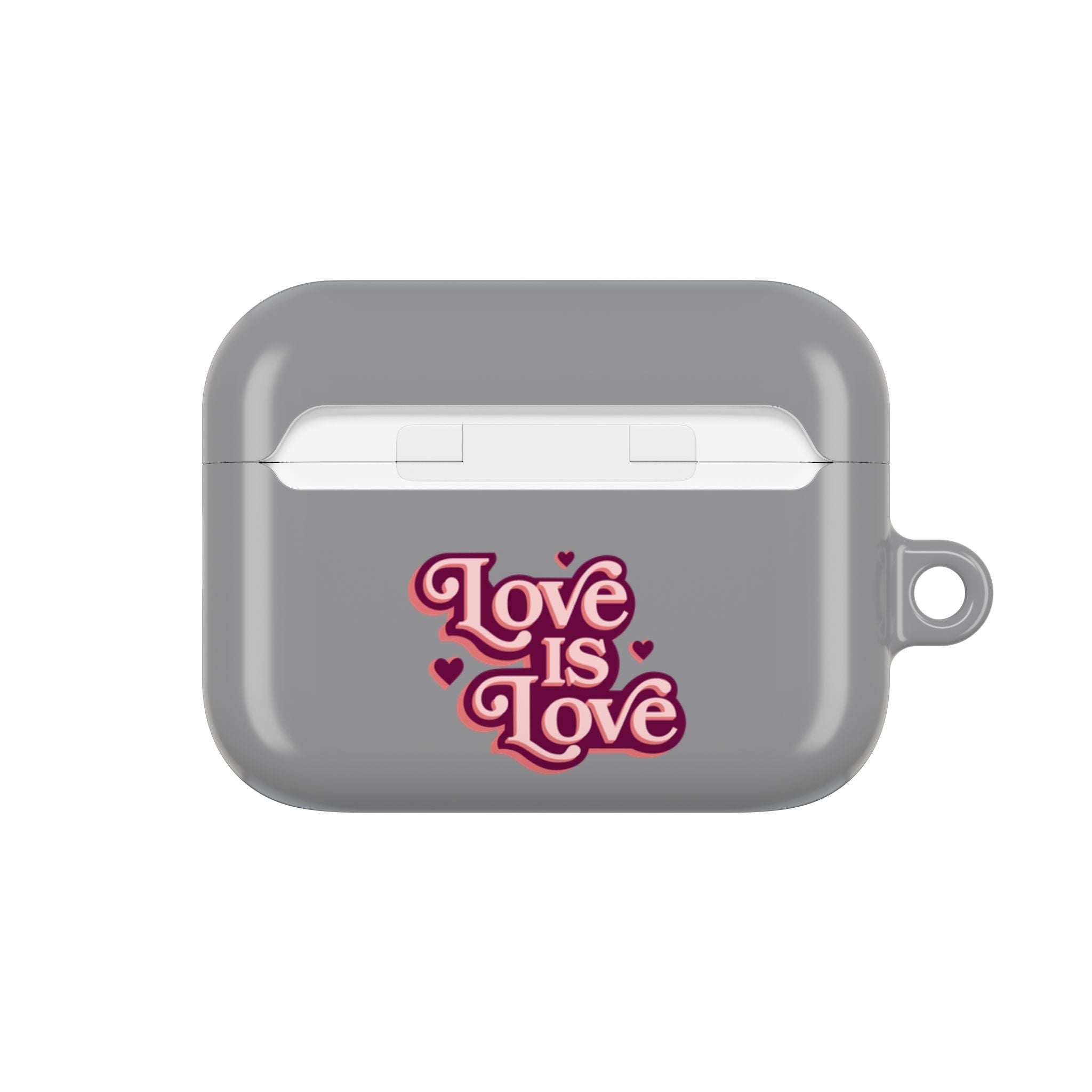 AirPods Case - Cute 'Je t'aime' Capybaras & Pink Heart / "Love Is Love"