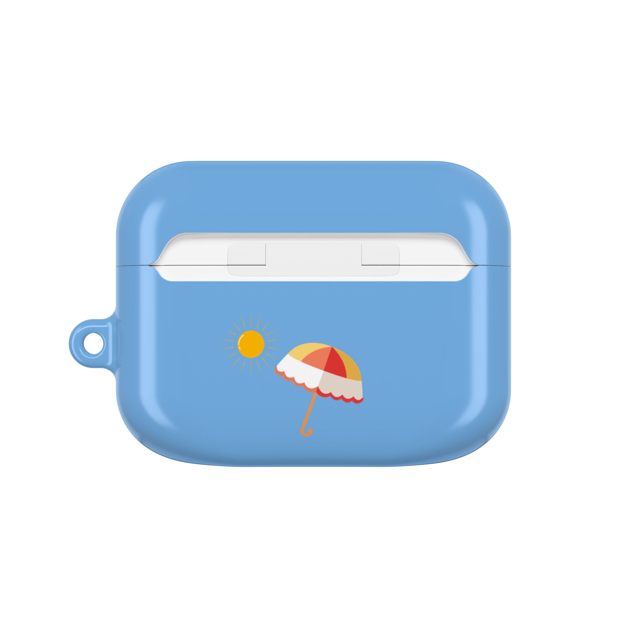 Cute Cat Beach AirPod Case with Beach Ball & Umbrella