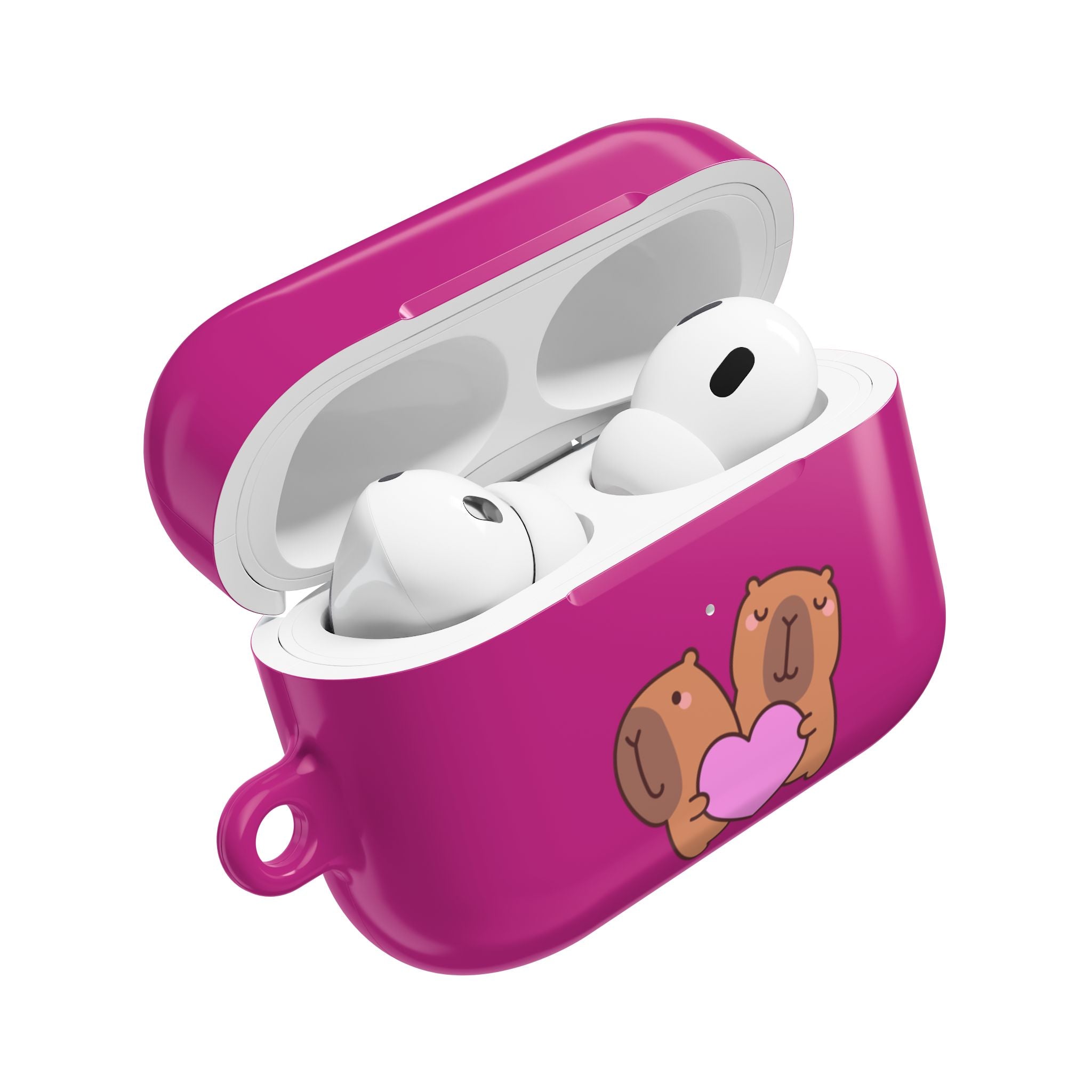 Cute Valentines Love Capybaras & Heart Envelope Protective AirPods Case