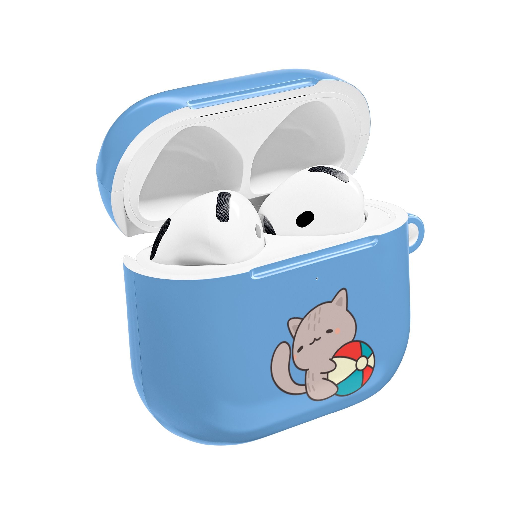 Cute Cat Beach AirPod Case with Beach Ball & Umbrella