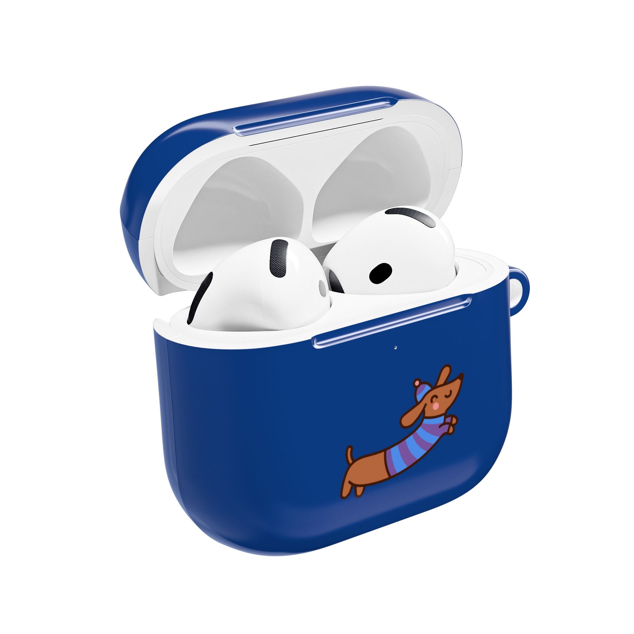 Dachshund & Butterflies Blue Protective AirPods Case