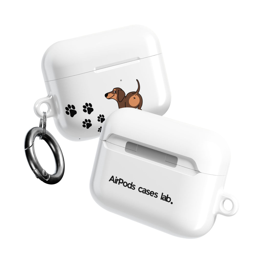 Staring Dachshund White AirPods or AirPods Pro Case