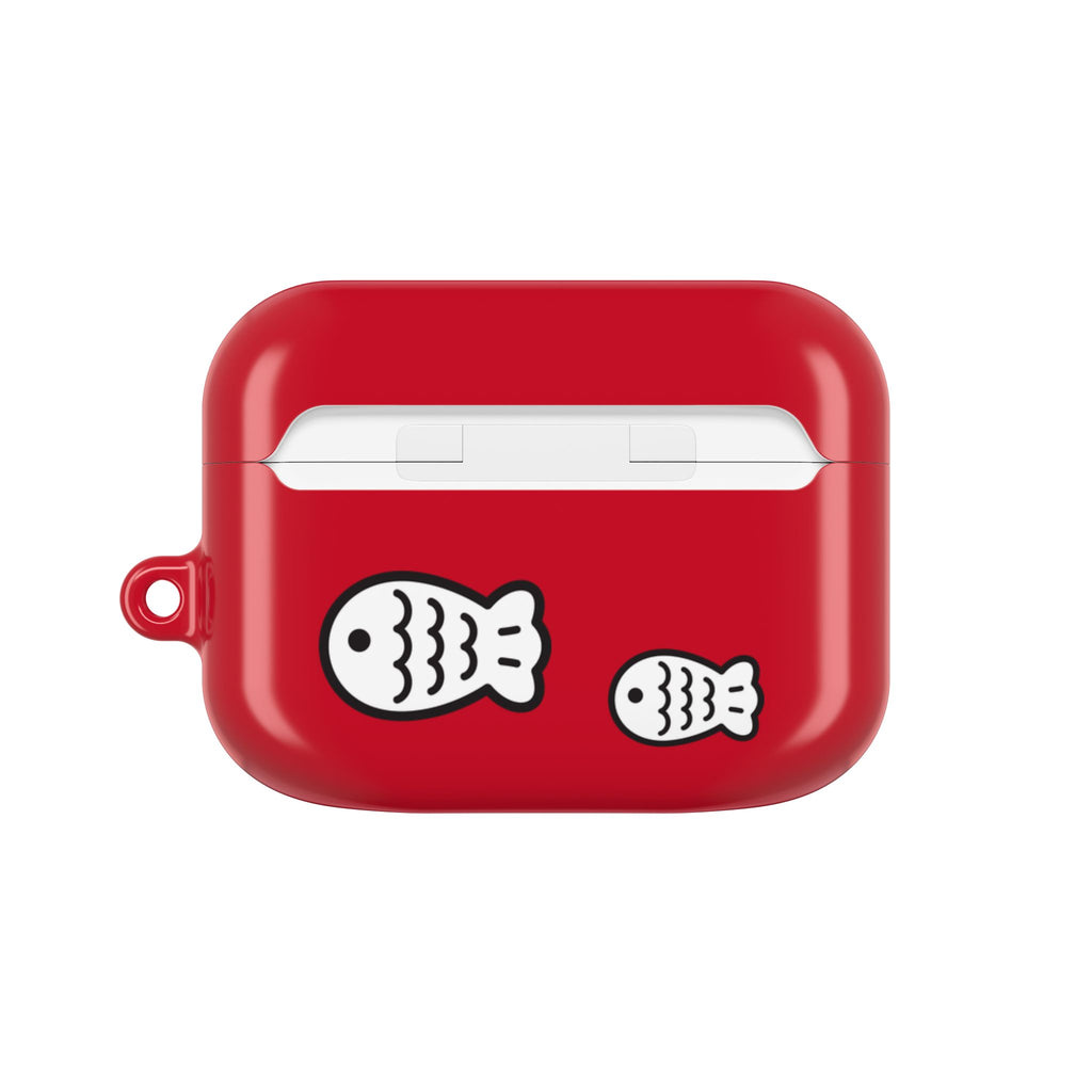 Cat Fighting Fish Red AirPod or AirPod Pro Case