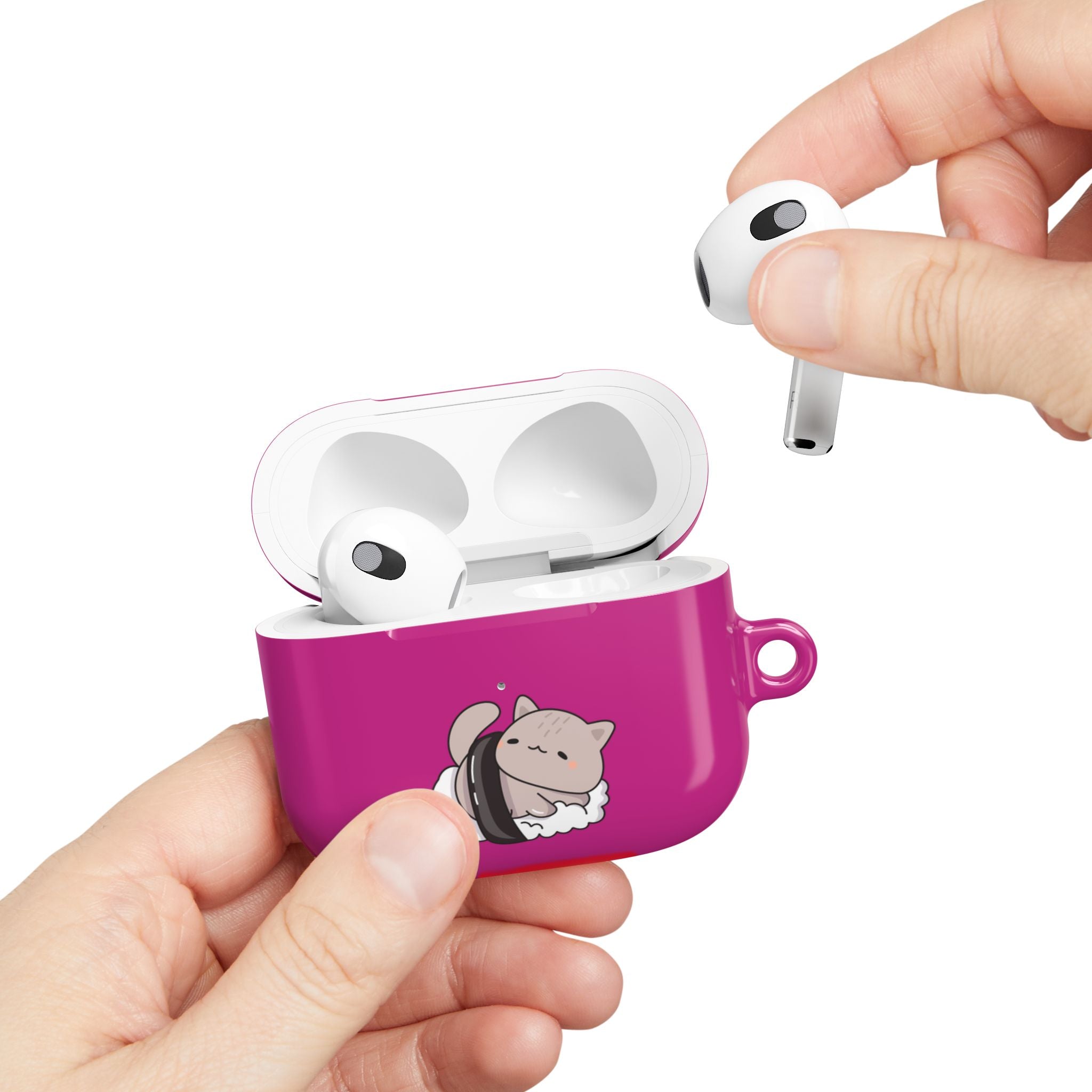 Cat Sushi AirPods Case - Cute Pink Protective Cover