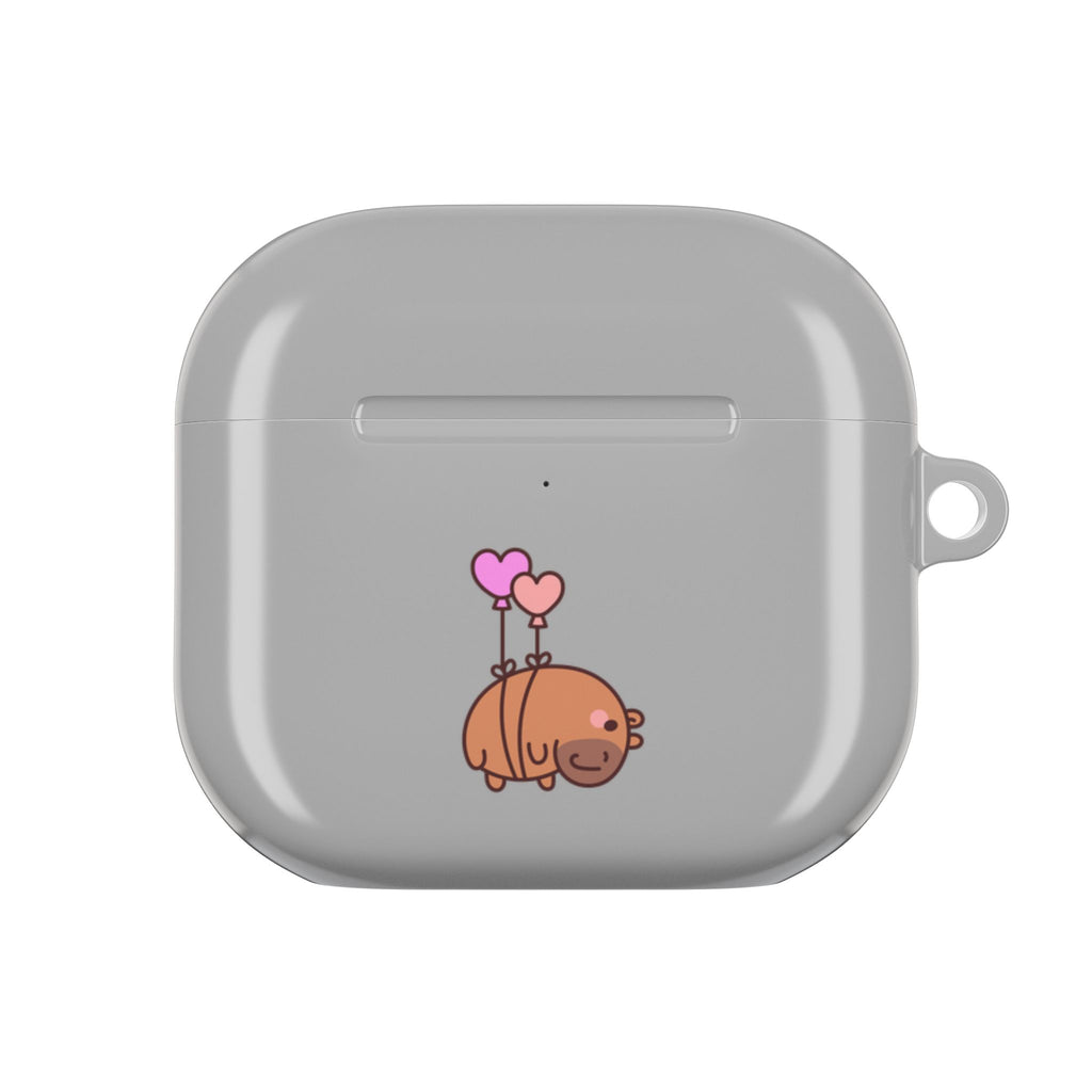 Cute  Capybara and Heart Balloon AirPod Case