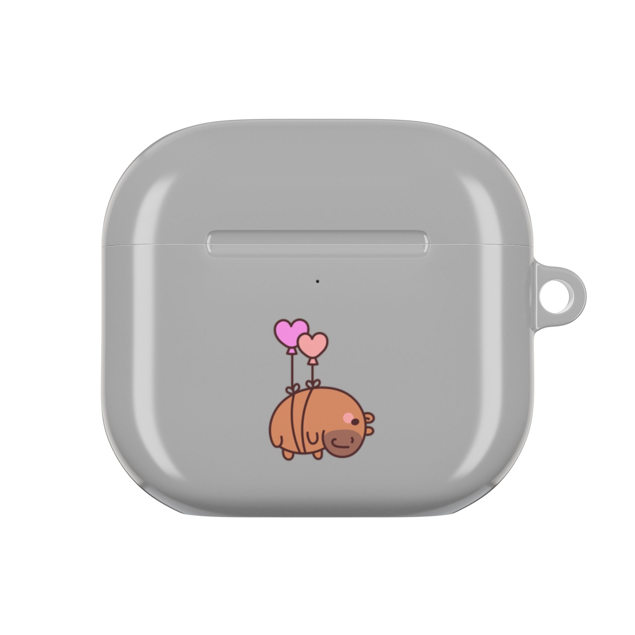 Cute  Capybara and Heart Balloon AirPod Case
