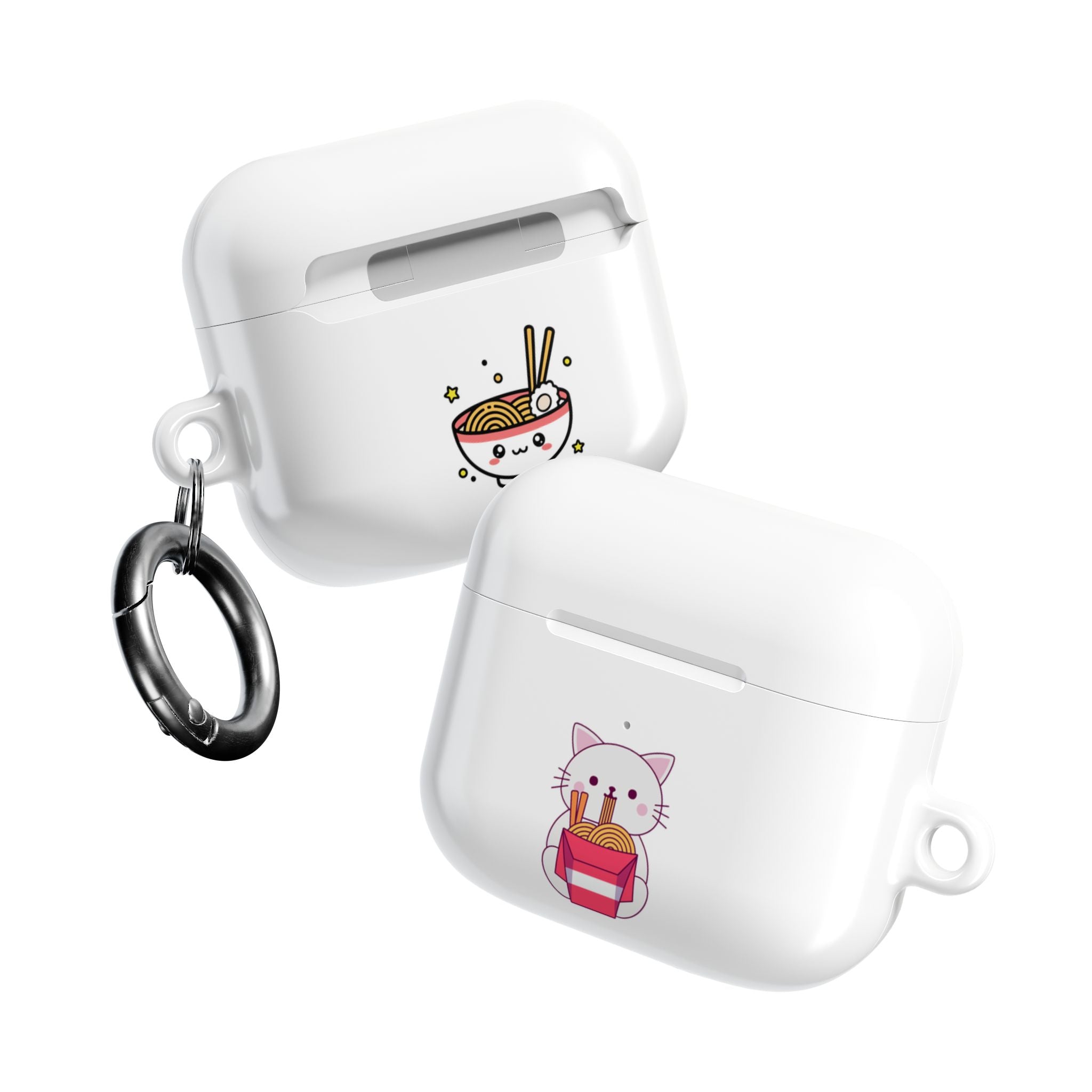 Kawaii Cat & Ramen Design AirPods Case Protective Wireless Earbud Cover