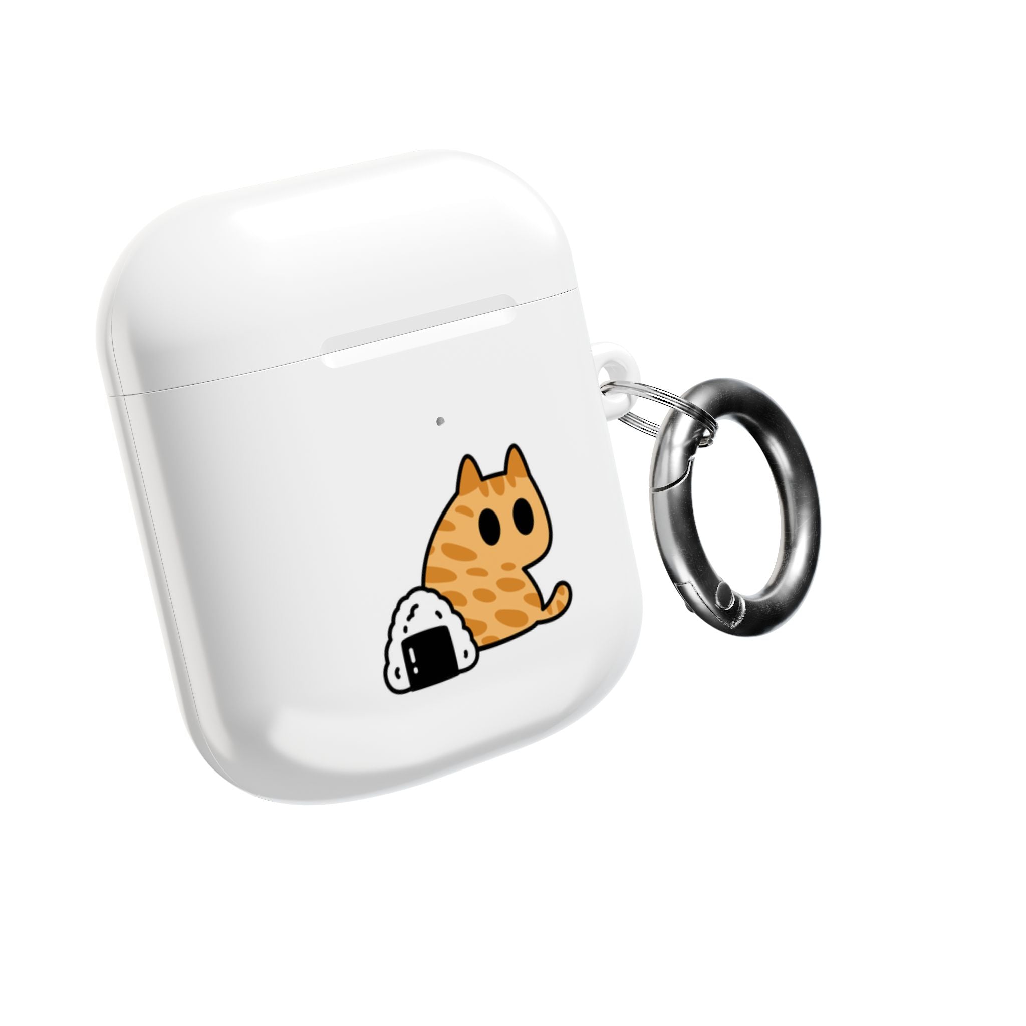 Japanese Cat & Onigiri White AirPod Case
