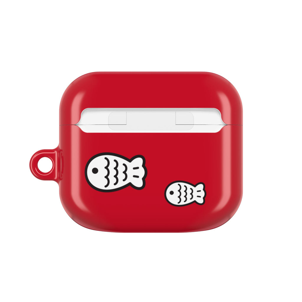 Cat Fighting Fish Red AirPod or AirPod Pro Case