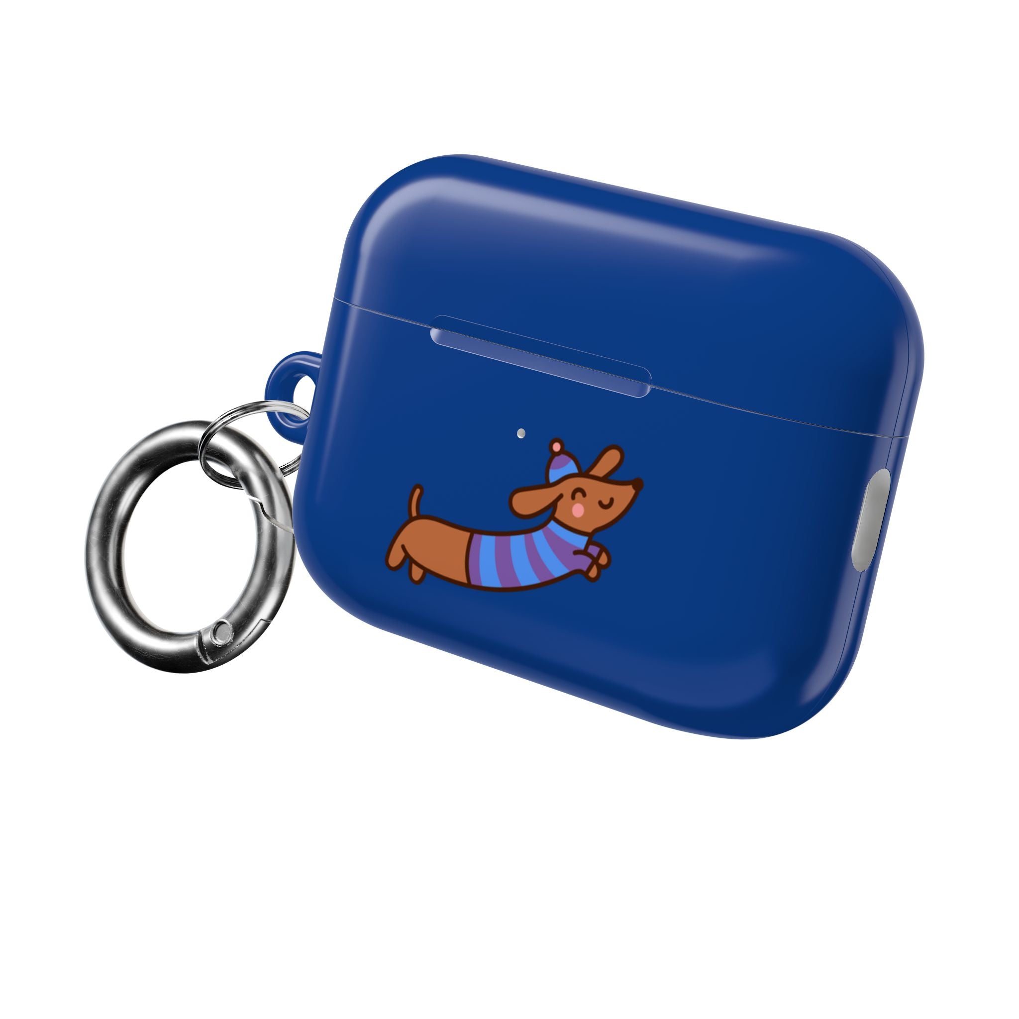 Dachshund & Butterflies Blue Protective AirPods Case