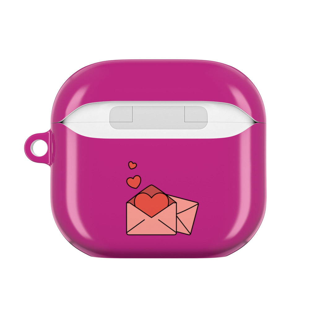 Cute Valentines Love Capybaras & Heart Envelope Protective AirPods Case