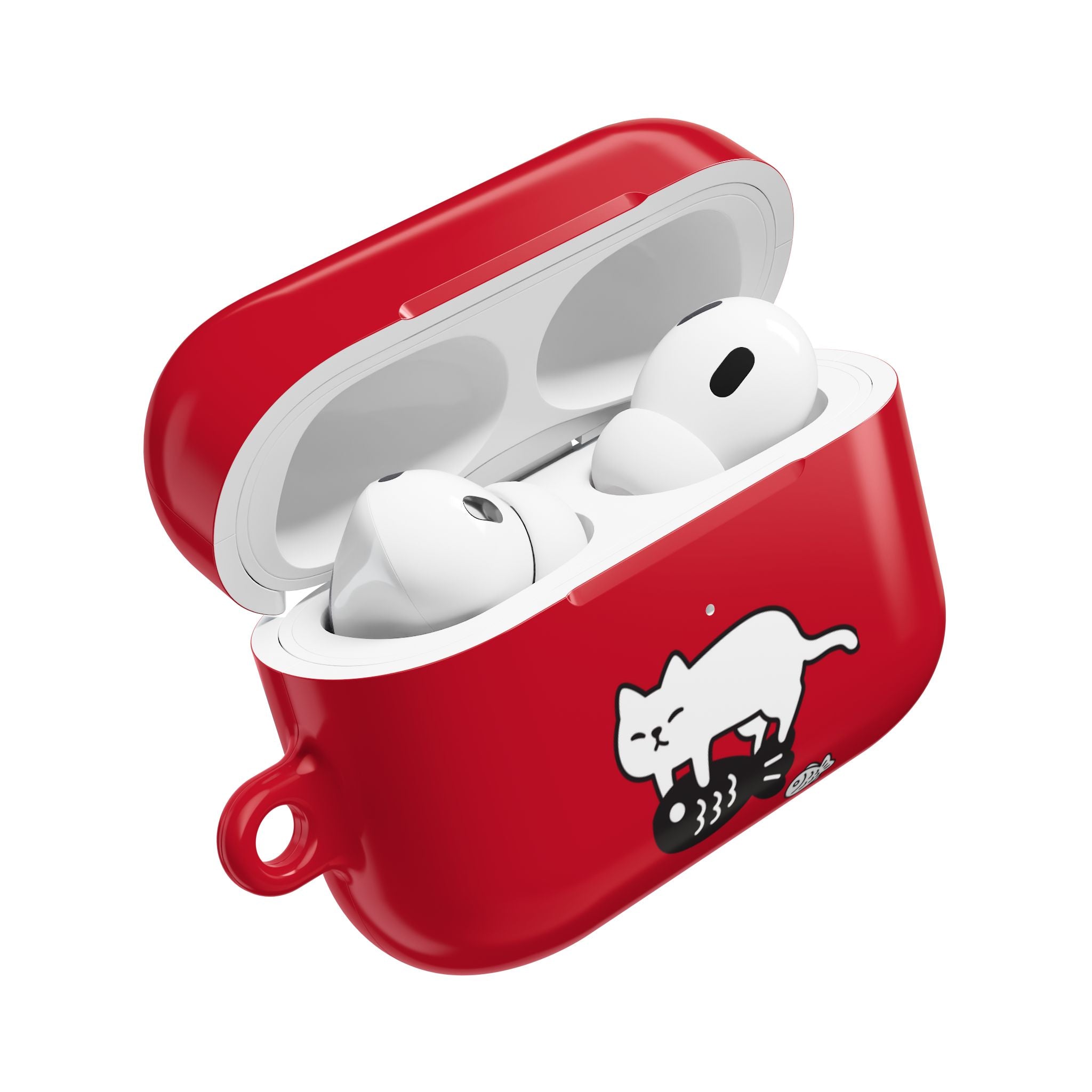 Cat Fighting Fish Red AirPod or AirPod Pro Case