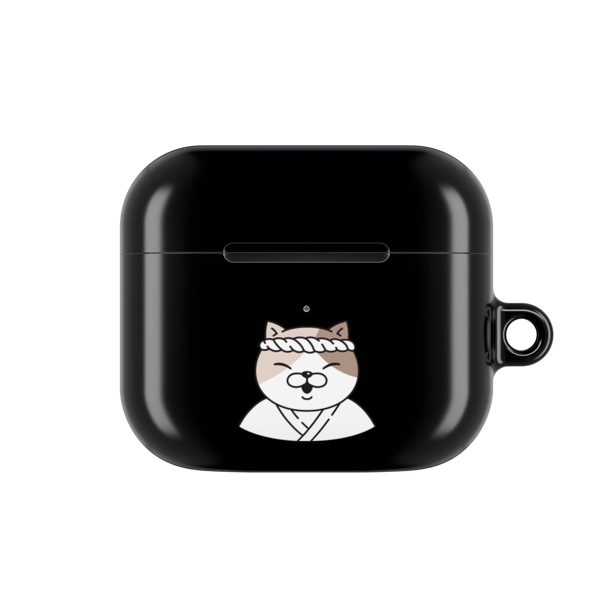 Samurai Shiba Inu with Japanese Flag Black AirPods or AirPods Pro Case