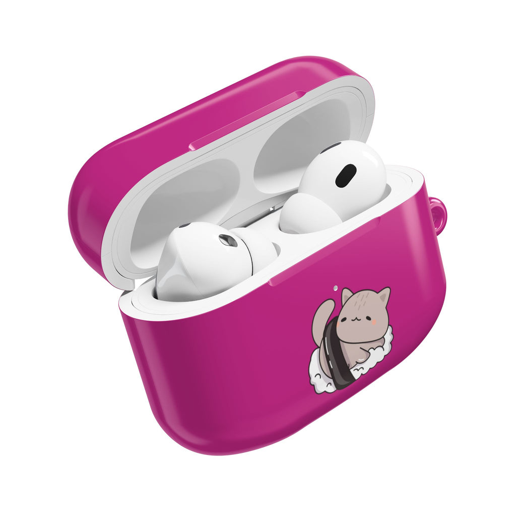 Cat Sushi AirPods Case - Cute Pink Protective Cover