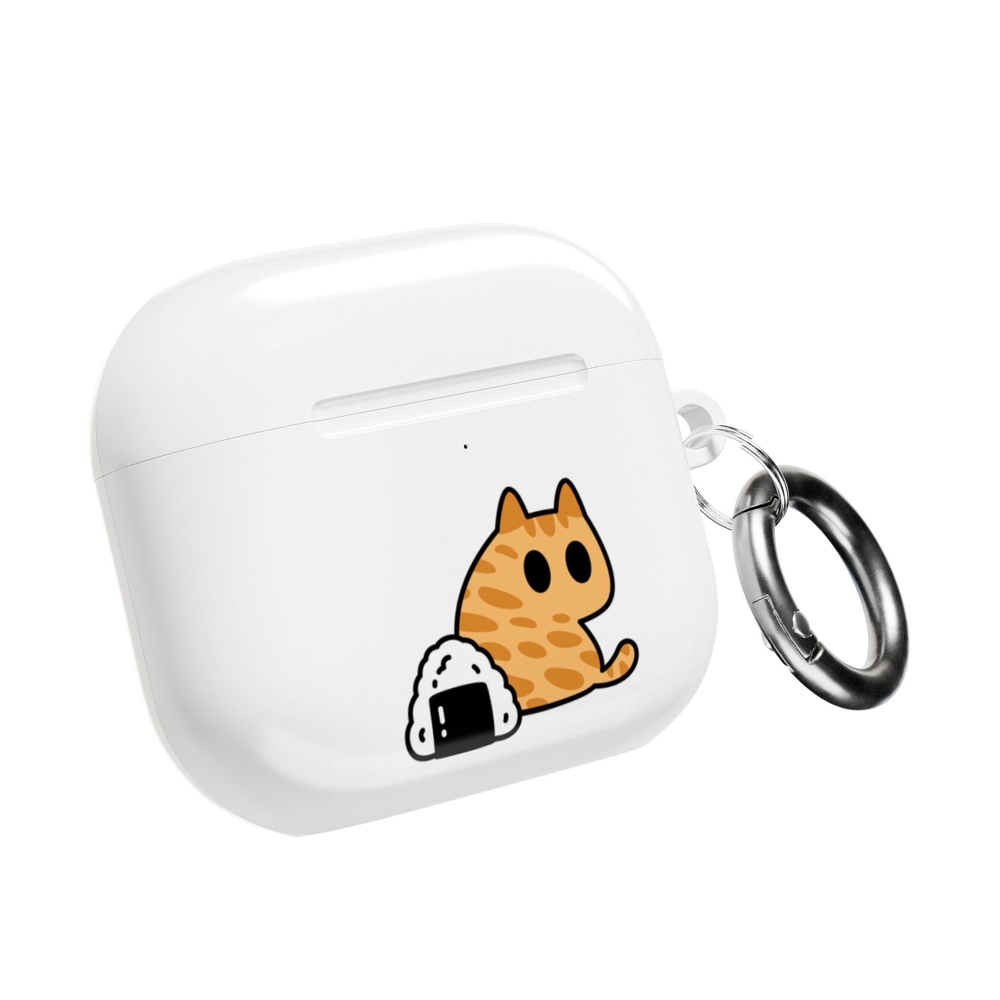 Japanese Cat & Onigiri White AirPod Case