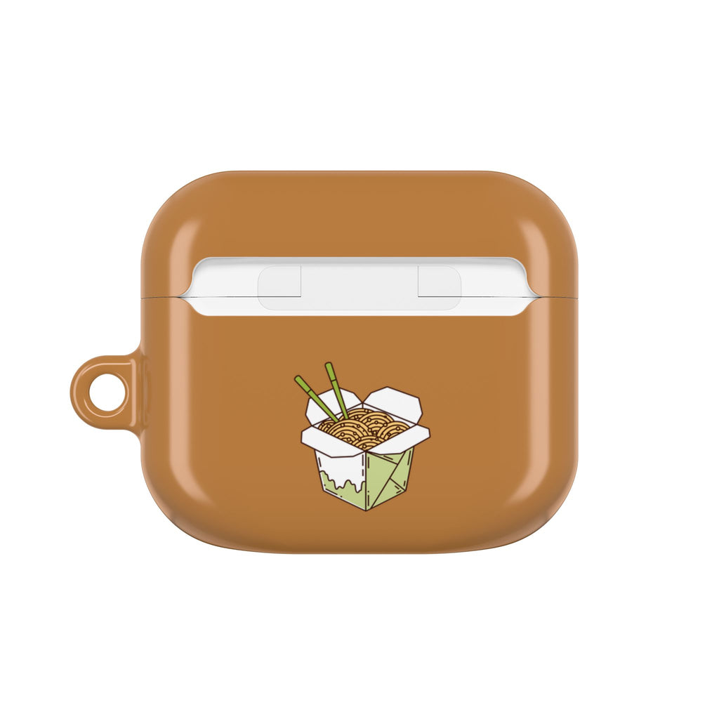 Cute Panda & Noodles AirPod Case Brown Protective Case