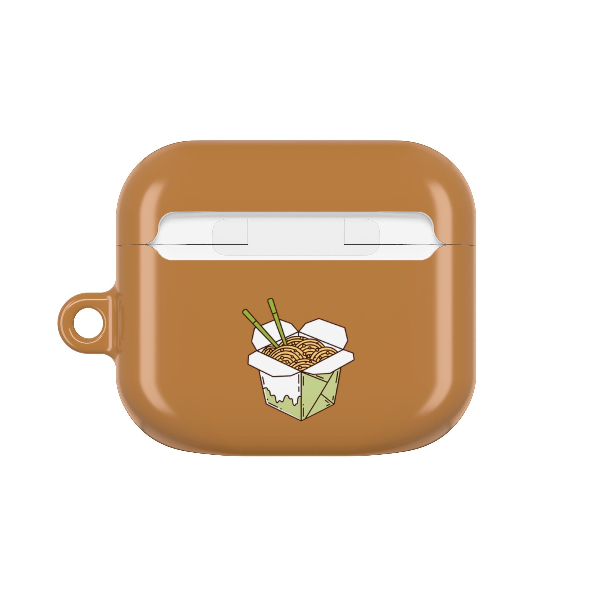 Cute Panda & Noodles AirPod Case Brown Protective Case