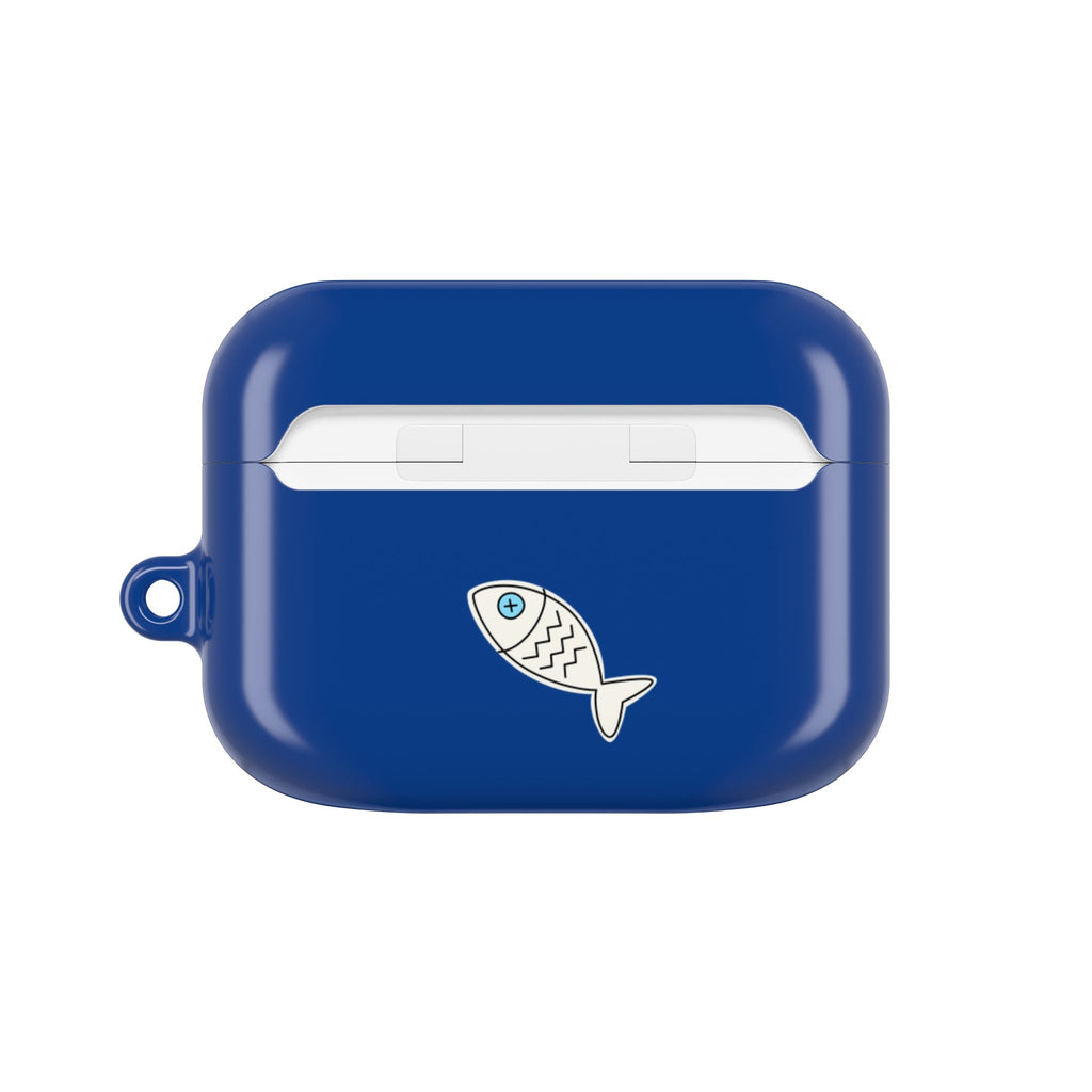 Cat & Fish AirPod Case - Cute Blue Protective AirPods Case
